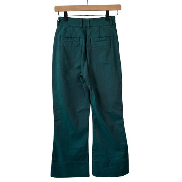 Faherty Women Pants 25 Green Patch Pocket Wide Leg In Sea Moss Stretch Comfort - Picture 10 of 10
